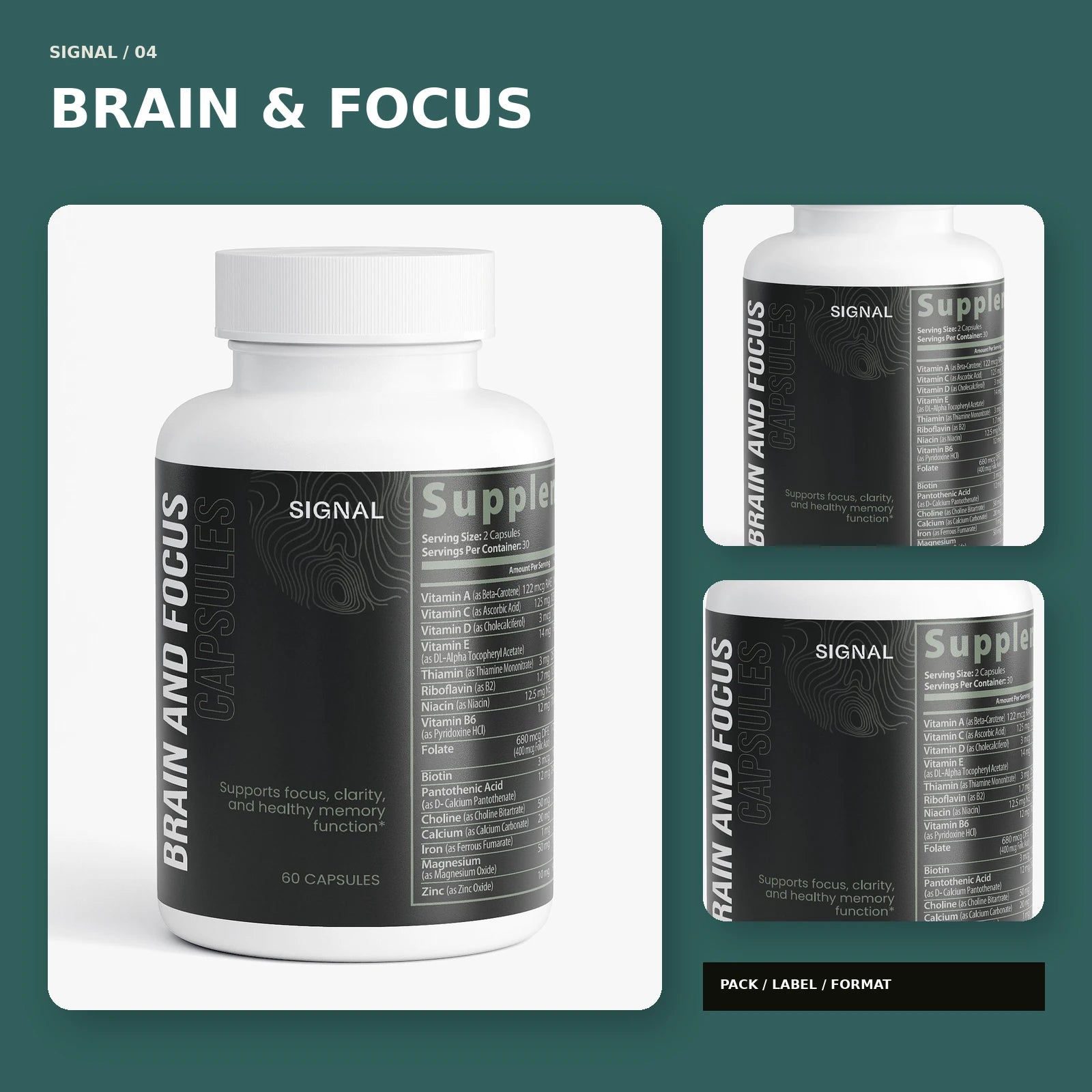 Brain & Focus Formula package in an original Signal composition, view 4