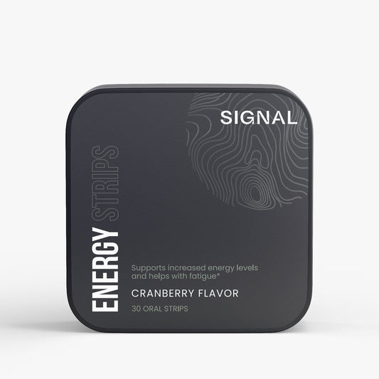 SIGNAL Energy Strips cranberry flavour oral strip pack front view